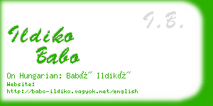 ildiko babo business card